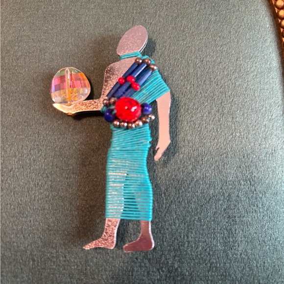 Unique Wire Wrapped Figurine Brooch